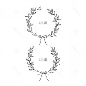 300x300 Stock Illustration Hand Draw Vector Laurel Wreaths Set - Laurel Wreath Drawing