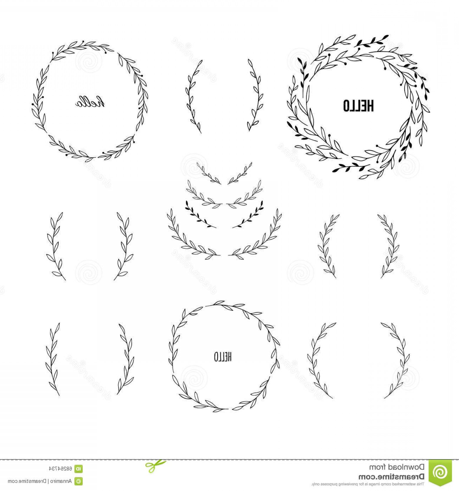 1560x1668 Stock Illustration Set Hand Draw Vector Laurel Wreaths Image - Laurel Wreath Drawing