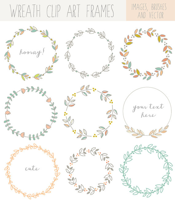 570x651 Hand Drawn Laurel Wreath Clip Art Images, Vector, And Photoshop - Laurel Wreath Drawing