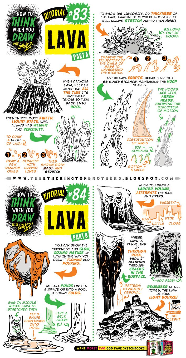 706x1354 how to draw lava and volcanoes tutorial - Lava Drawing