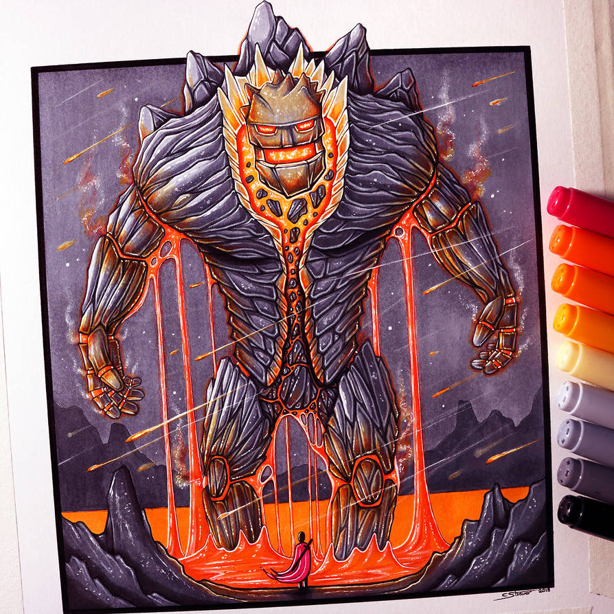 894x894 lava golem drawing - Lava Drawing