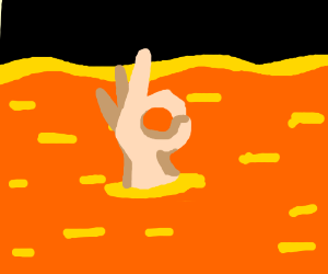 300x250 terminator ok symbol as he drowns in lava drawing - Lava Drawing