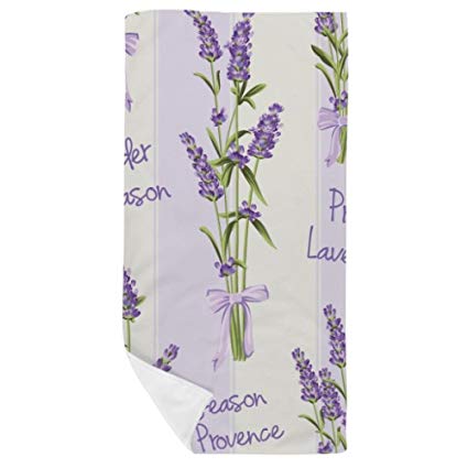 425x425 Lavender Drawing Art Plant Bath Towel Soft Washcloth - Lavender Plant Drawing