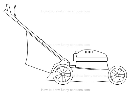 530x388 how to draw a cartoon lawn mower - Lawn Drawing