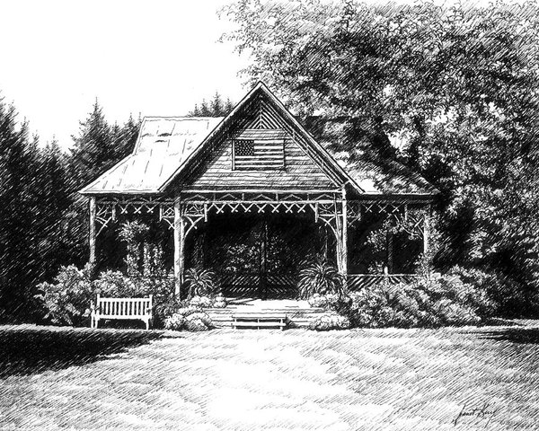 600x480 Lawn Chair Theater In Leiper's Fork Poster - Lawn Drawing