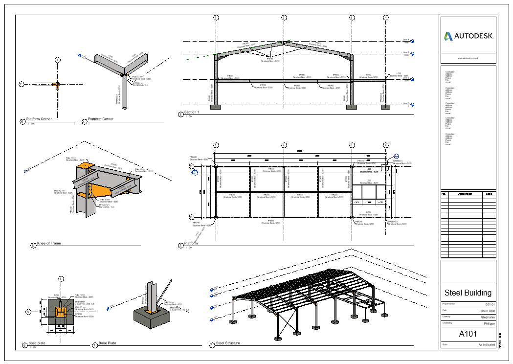 1049x744 Building Structure Detailed Steel Design Documentation Part - Layout Drawing