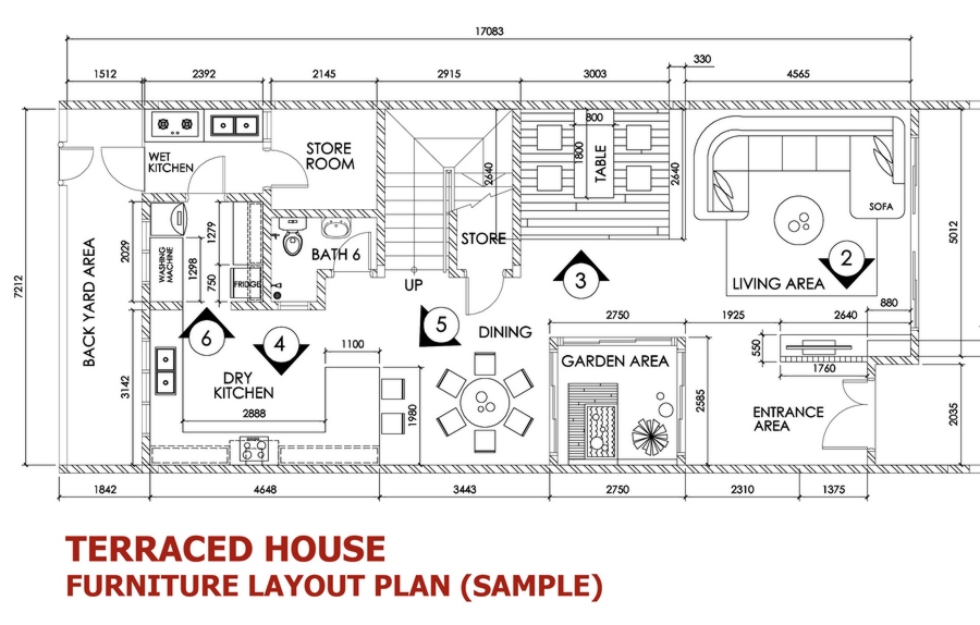 900x574 furniture layout plan fabron design - Layout Drawing