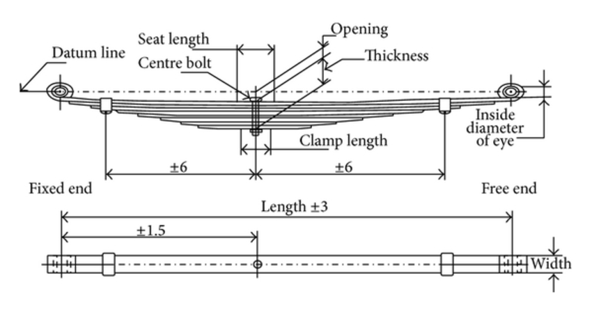 850x448 leaf spring assembly layout drawing - Layout Drawing