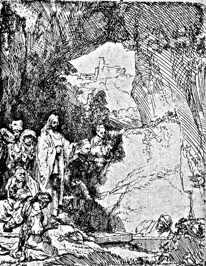 697x900 Raising Of Lazarus Rembrandt Engraving Drawing - Lazarus Drawing