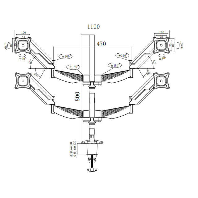 640x640 online shop gas spring full motion screen lcd tv mount - Lcd Tv Drawing