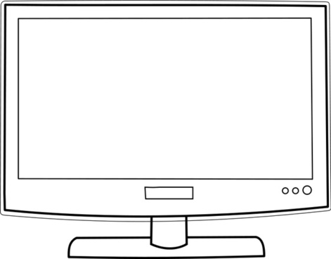471x368 Tv Television Drawing Free Vector Download - Lcd Tv Drawing