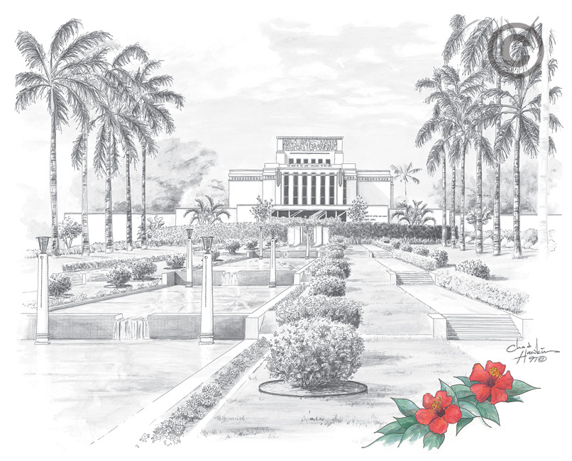 806x650 laie hawaii temple - Lds Temple Drawing
