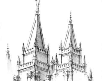 340x270 lds temple drawing etsy - Lds Temple Drawing