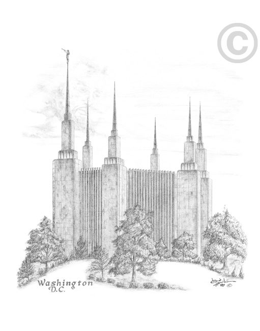 511x650 Washington D C Temple - Lds Temple Drawing