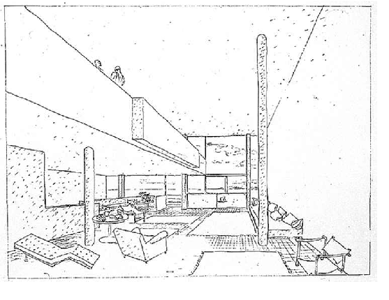557x430 le corbusier, project for a villa in carthage, drawing - Le Corbusier Drawings