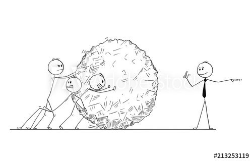 500x319 Cartoon Stick Man Drawing Conceptual Illustration Of Team - Leadership Drawing