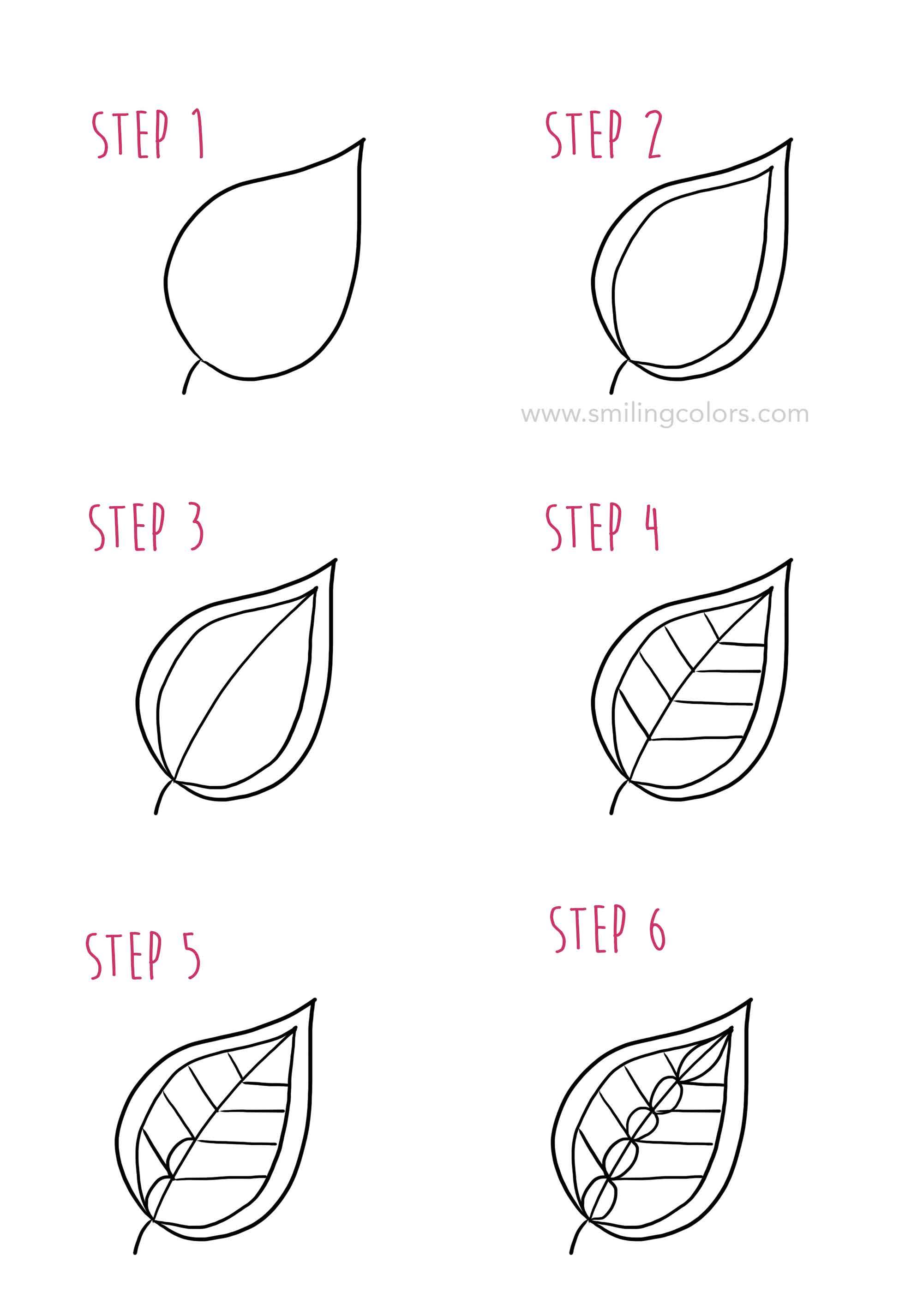 2000x2852 Leaf Drawing Step - Leaf Drawing