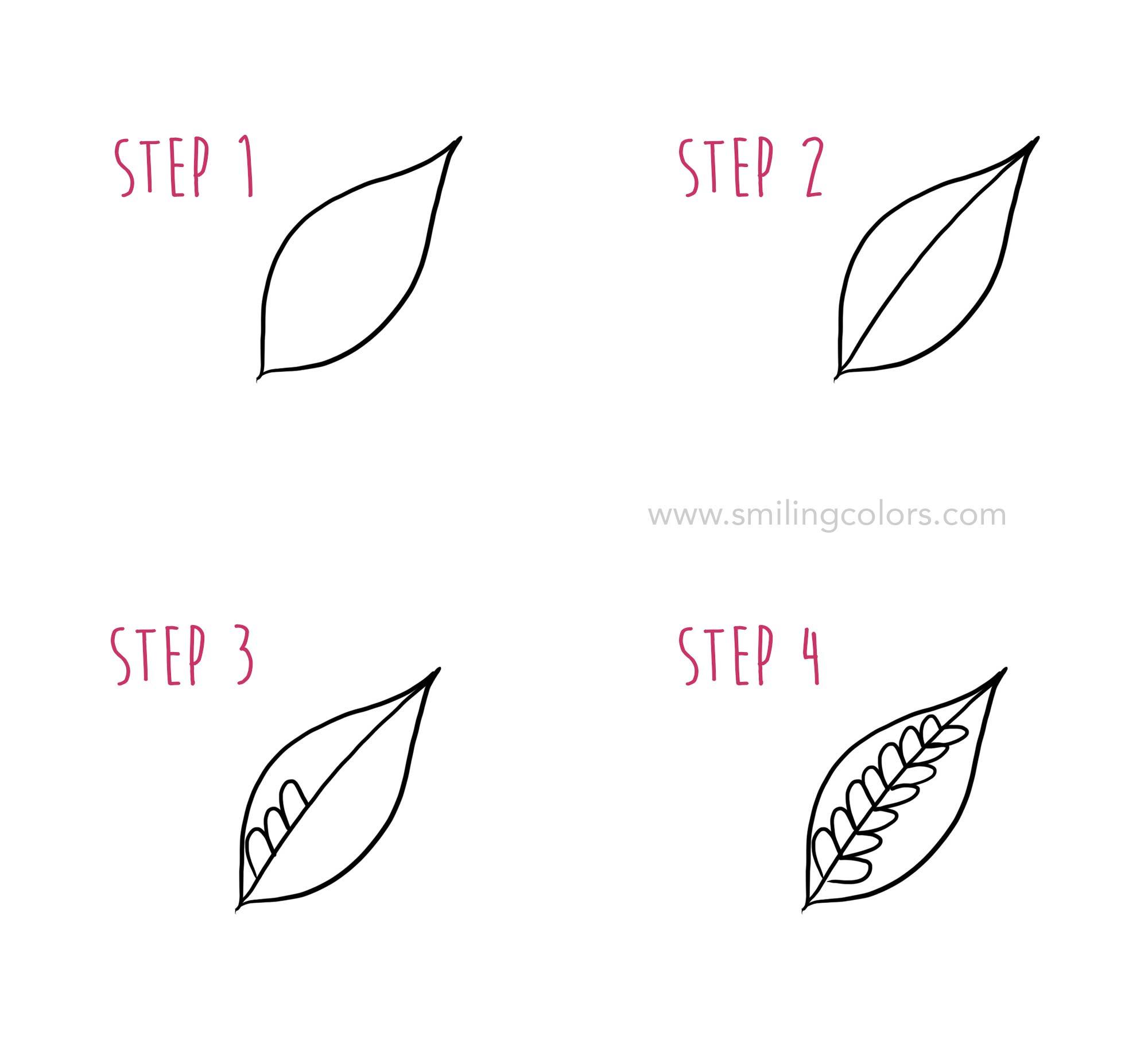 2000x1852 Leaf Drawing Step - Leaf Drawing Images