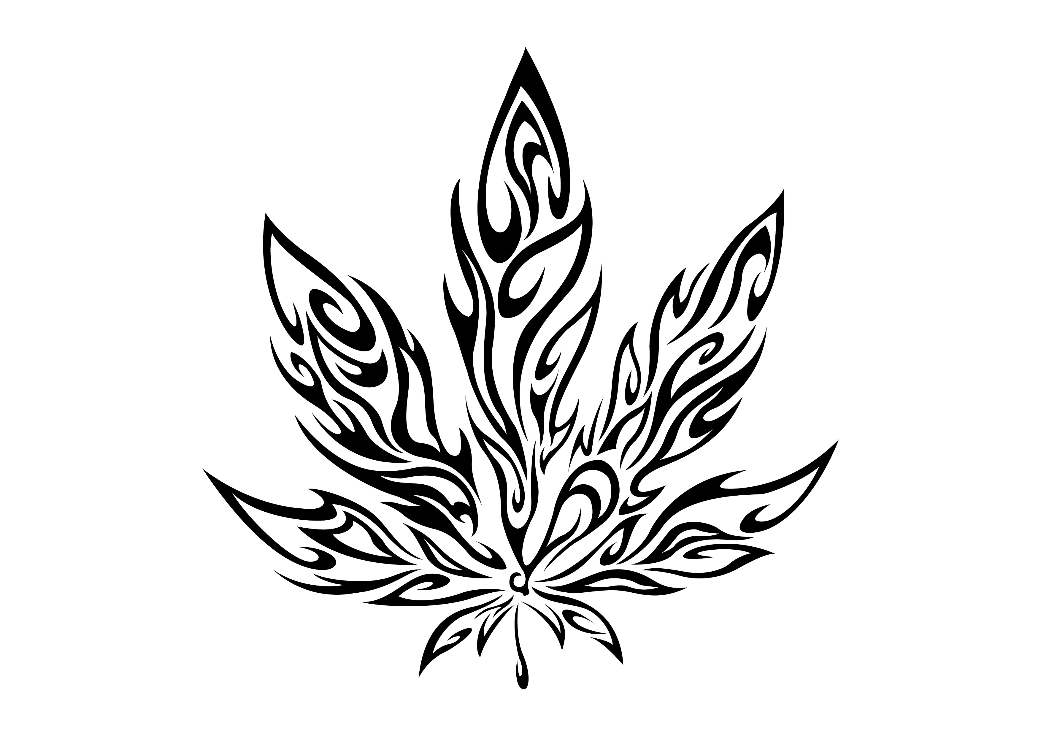 Trippy Weed Drawings Pot Leaf Drawing Free Download Best - Leaf Drawing...