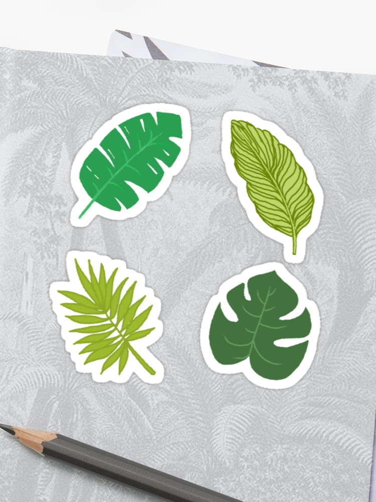 750x1000 Tropical Leaf Tumblr Drawing Sticker - Leaf Drawing Tumblr