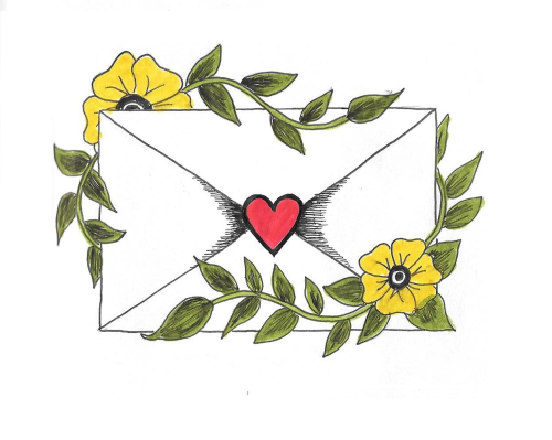 500x399 Drawing Art My Art Tattoo Artwork Heart Flower Sketch Letter - Leaf Drawing Tumblr