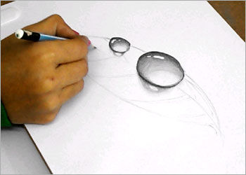 350x250 Easy Art Pencil Drawing How To Draw Dew Drop On Leaf - Leaf Drawings In Pencil