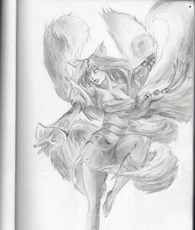 403x475 My Ahri Drawing - League Drawing
