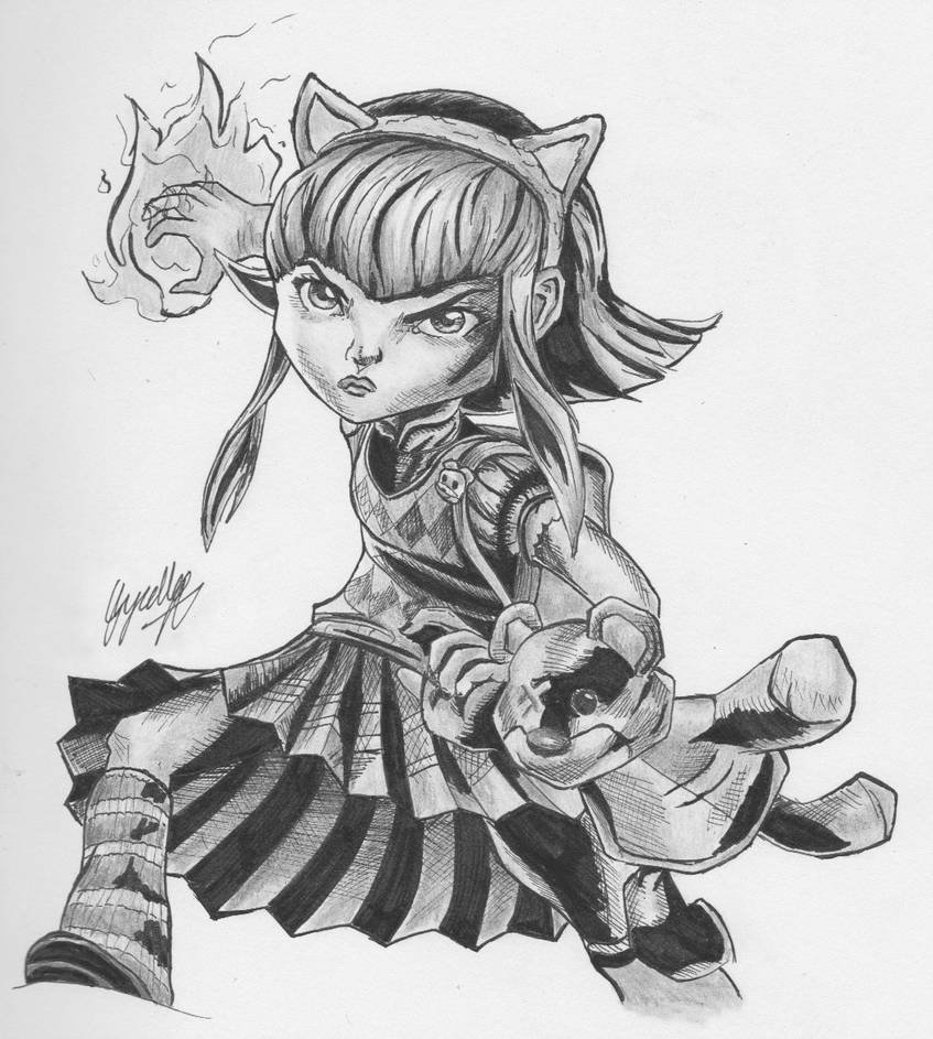 847x943 annie drawing - League Drawing