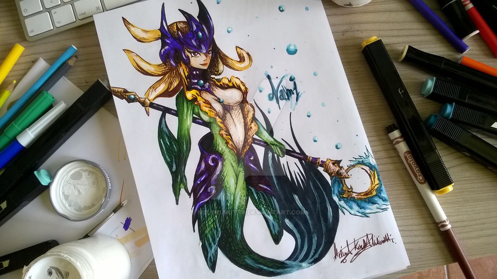 1024x576 Nami - League Of Legends Drawing