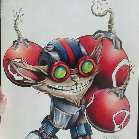 480x480 Ziggs League Of Legends Colored Drawing, Hand Drawn - League Of Legends Drawing
