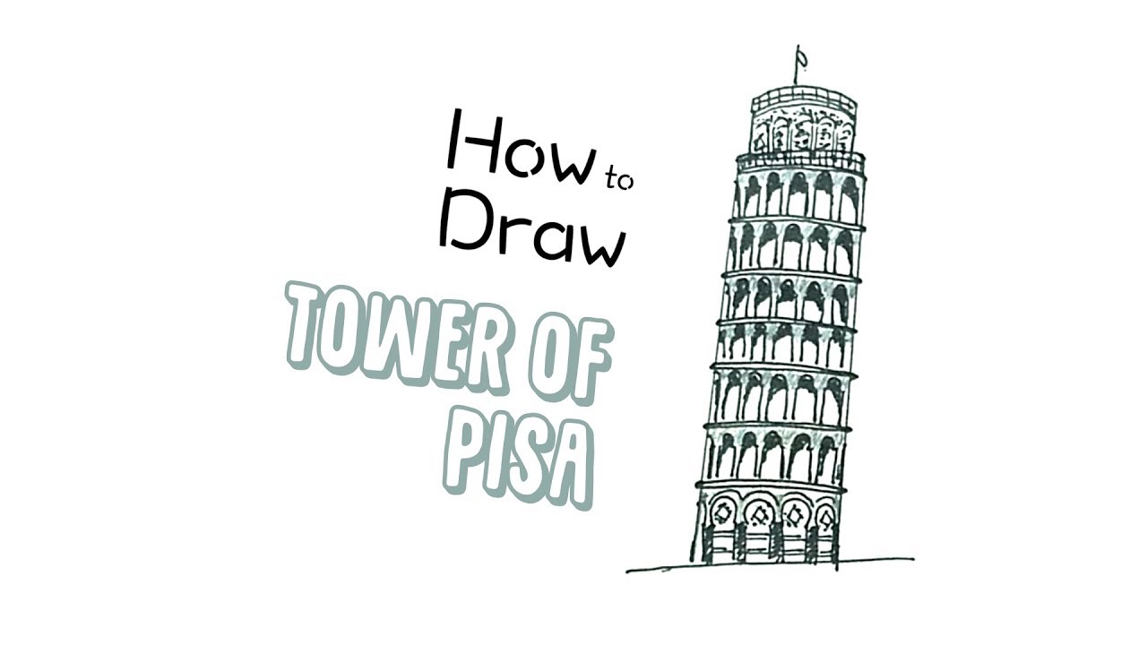 1280x720 How To Draw The Tower Of Pisa - Leaning Tower Of Pisa Drawing