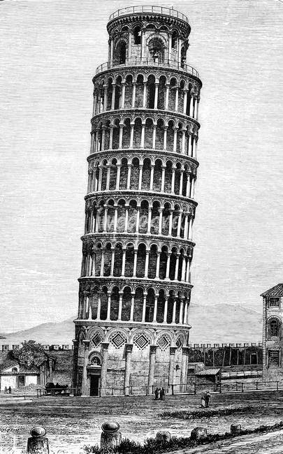 405x650 Leaning Tower Of Pisa Drawing - Leaning Tower Of Pisa Drawing