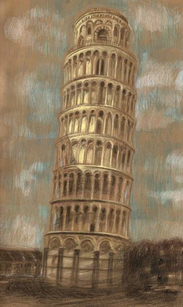 375x627 Leaning Tower Of Pisa Drawing - Leaning Tower Of Pisa Drawing