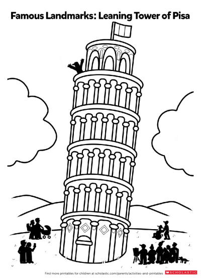 400x552 Color In The Leaning Tower Of Pisa Worksheets Printables - Leaning Tower Of Pisa Drawing