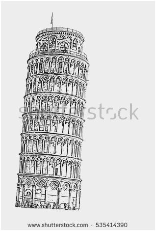 318x470 Leaning Tower Of Pisa Coloring - Leaning Tower Of Pisa Pencil Drawing