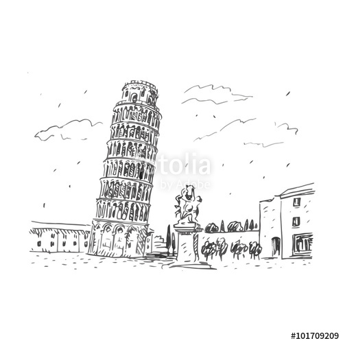 Leaning Tower Of Pisa Pencil Drawing at Explore