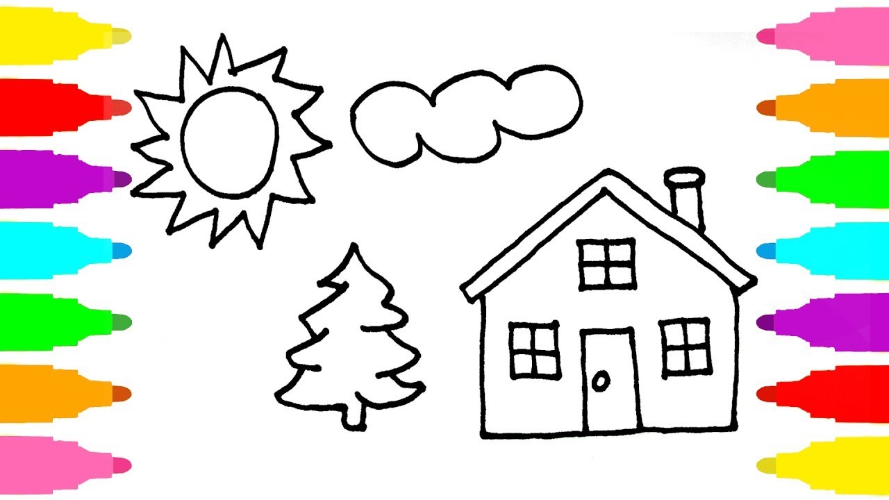 1280x720 How To Draw House - Learn Drawing For Kids