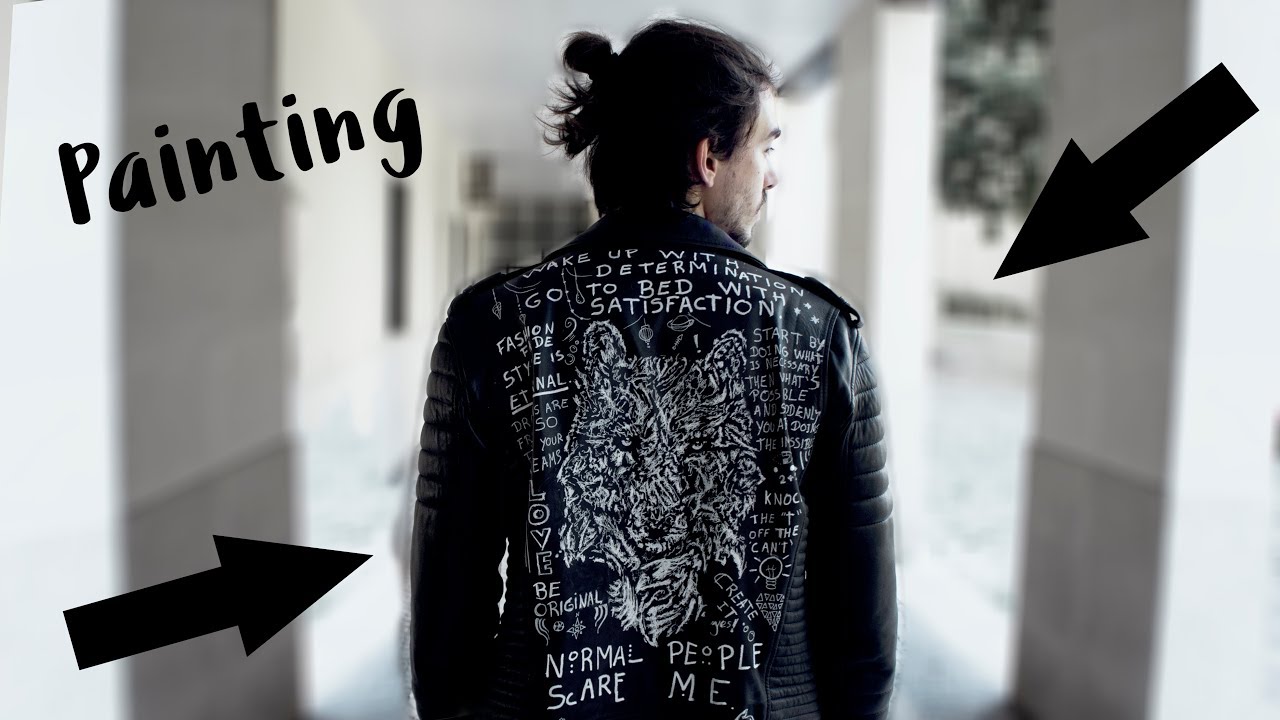 1280x720 drawing on my leather jacket - Leather Drawing
