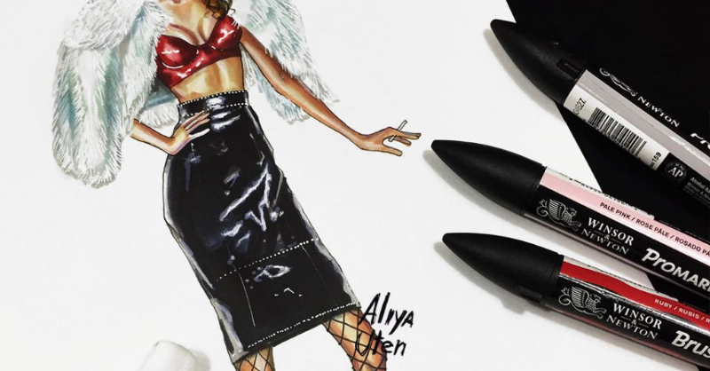 800x418 drawing patent leather + light faux fur fsketcher - Leather Drawing