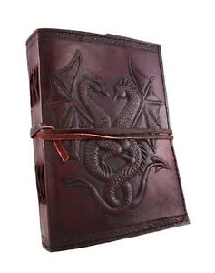 237x300 embossed leather bound journal dragons leaf blank paper art - Leather Drawing Journal