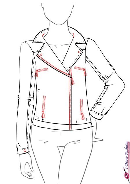 450x637 draw a leather jacket illustrations drawings, jacket drawing - Leather Jacket Drawing