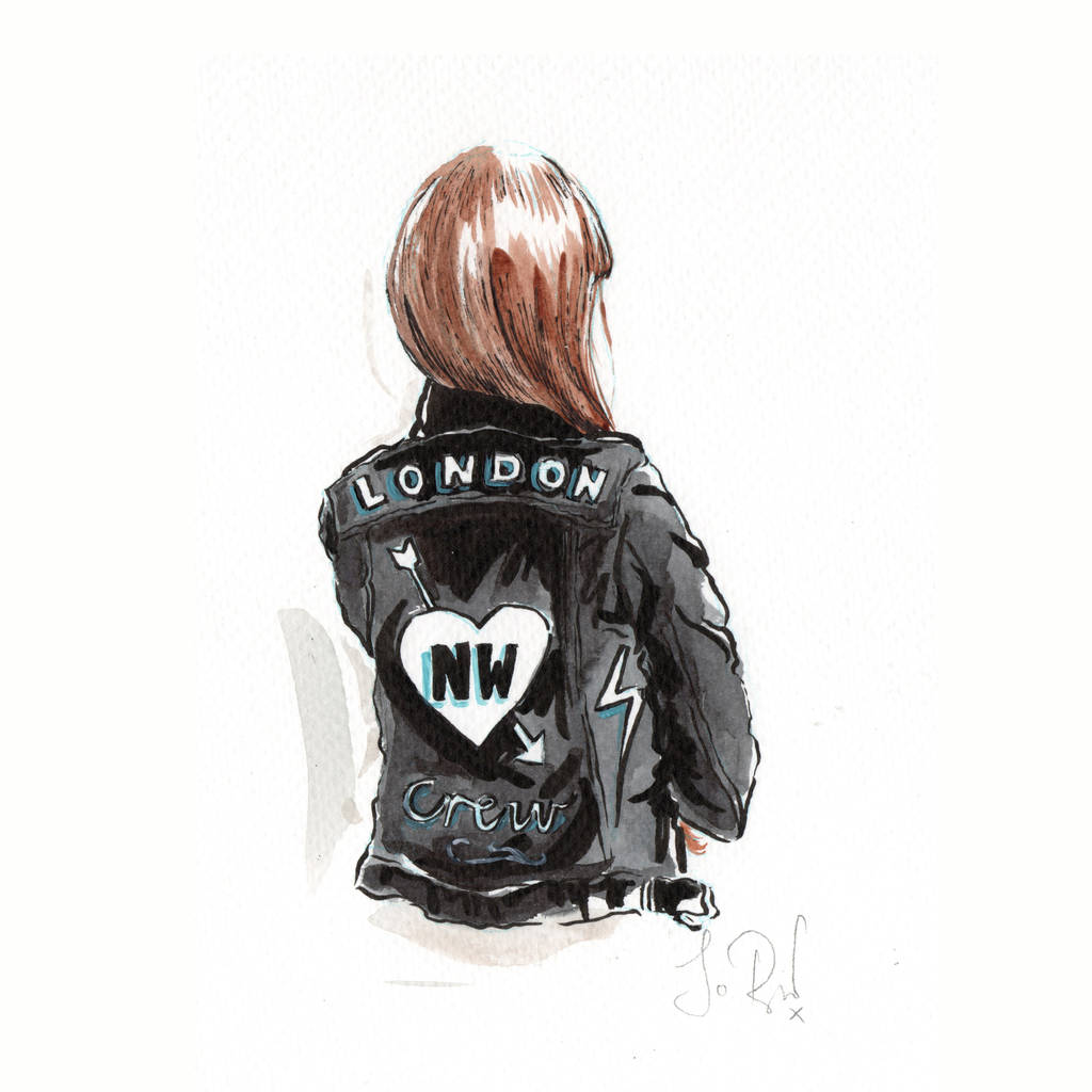 1024x1024 customised drawing of you in a bespoke leather coat - Leather Jacket Drawing
