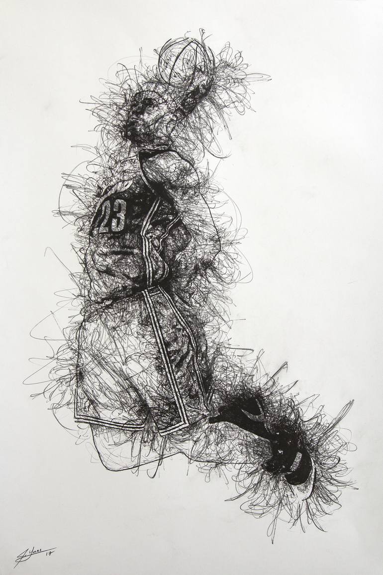 770x1155 king lebron james in flight! drawing - Lebron Drawing