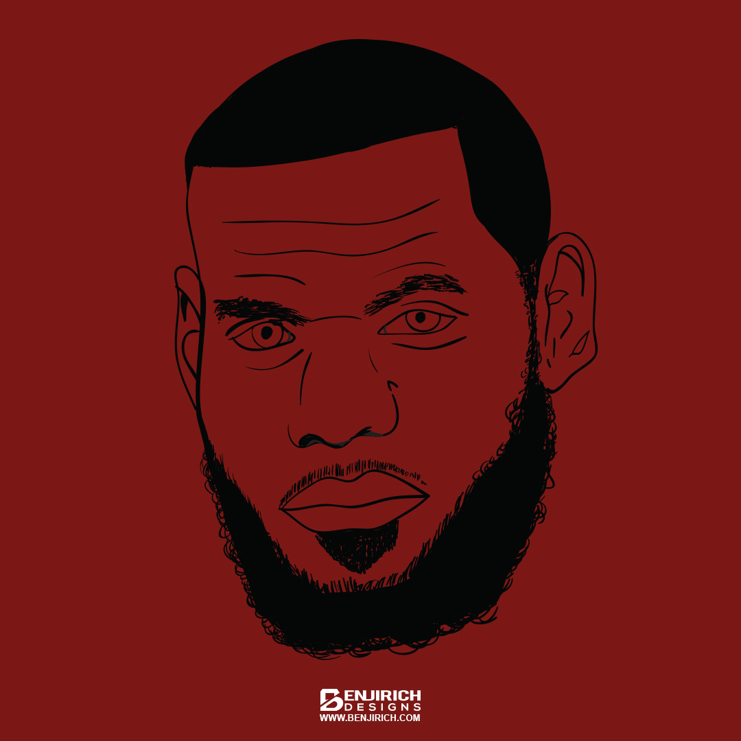 1080x1080 Lebron James Portrait Drawing Benjirich Media - Lebron Drawing