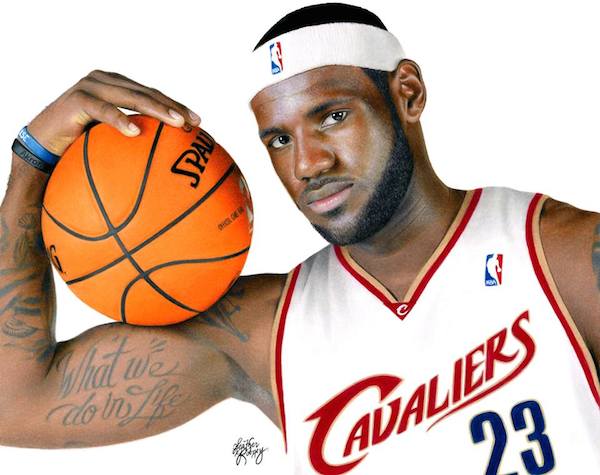 600x475 artist uses pencil crayons to create lifelike picture of lebron - Lebron Drawing