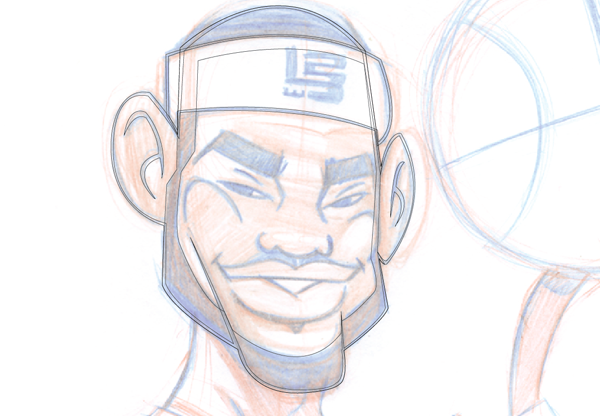 600x416 how to illustrate a lebron james cartoon character - Lebron James Cartoon Drawing