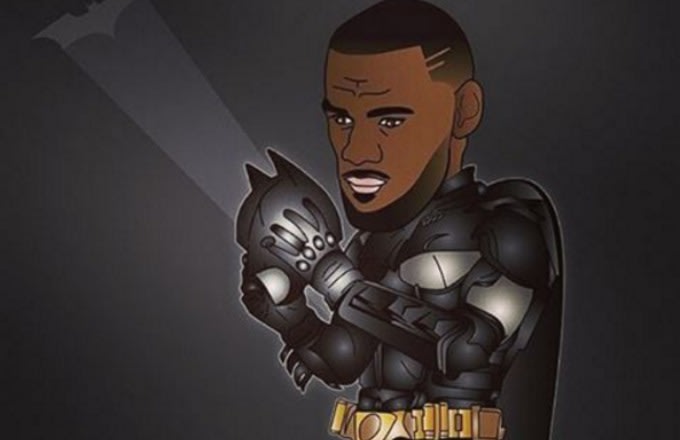 680x440 lebron james posts a drawing of him dressed up as batman - Lebron James Cartoon Drawing
