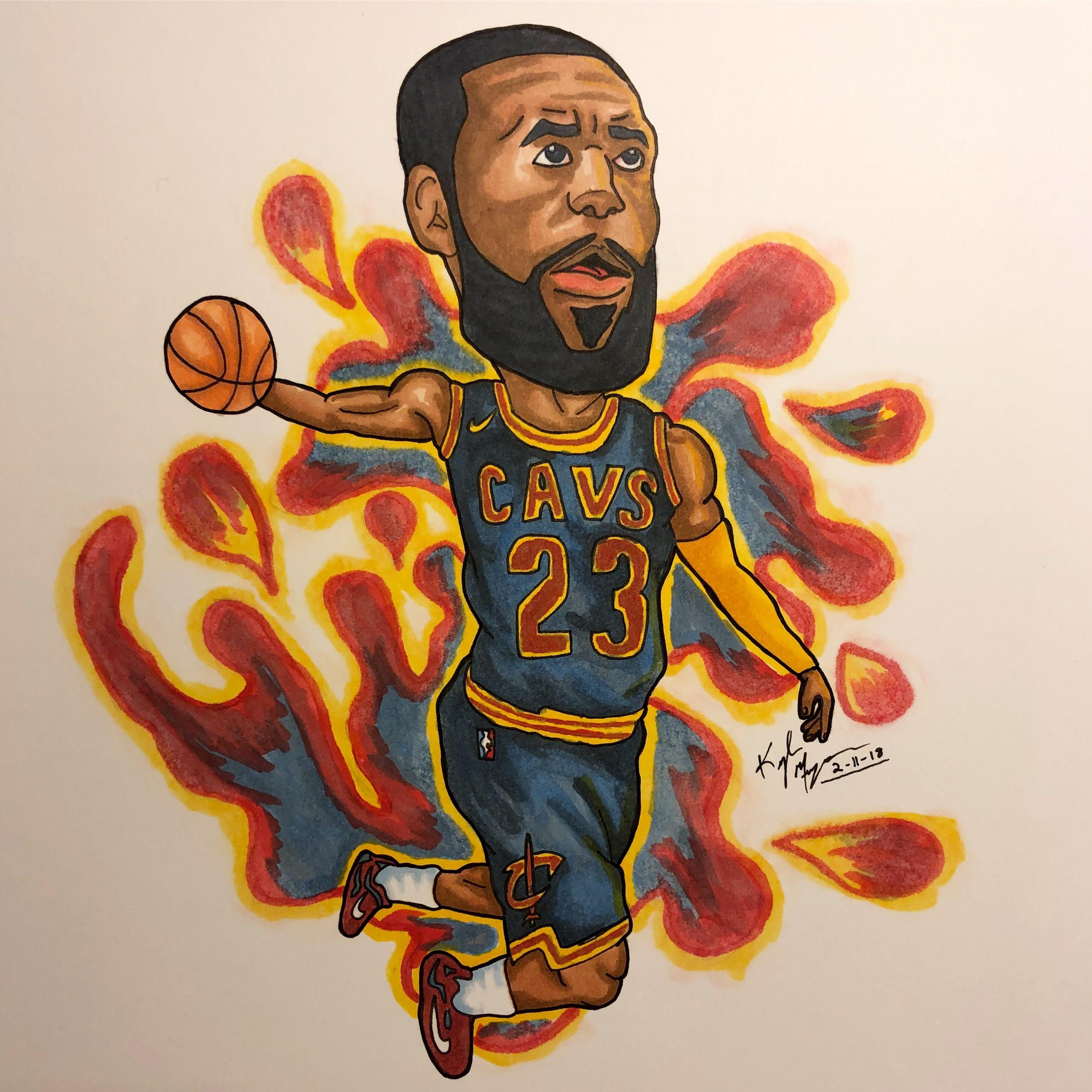 2906x2906 Lebron James With Copic Markers Drawing - Lebron James Drawing