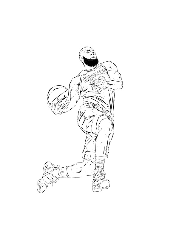 600x800 Adobe Draw Nba Series - Lebron James Drawing