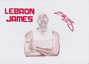 300x218 Lebron James Drawing - Lebron James Drawing